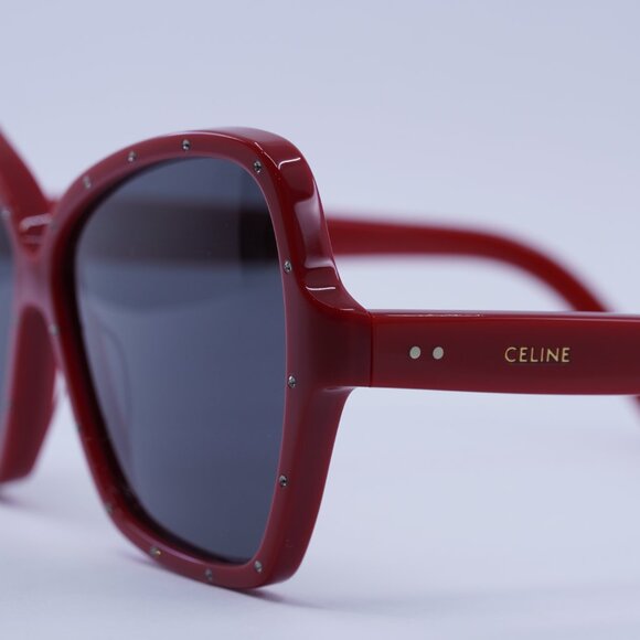 Celine CL4066IS 66A Sunglasses Red Butterfly Frame, Grey Lenses main image 6